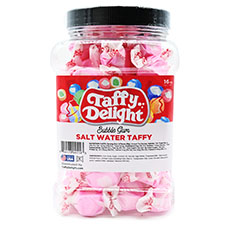 Taffy Delight Bubble Gum Salt Water Taffy 16oz Jar 